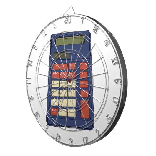 80's 90's Rekenmachine Wiskunde School Nostalgie Dartbord (Voorkant Rechts)