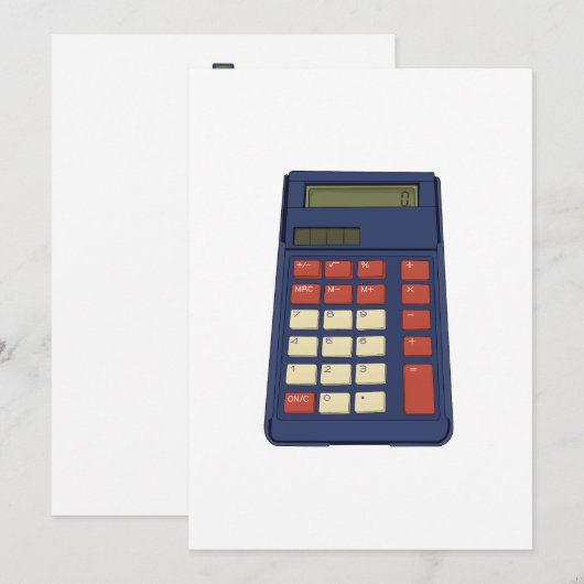 80's 90's Rekenmachine Wiskunde School Nostalgie Kaart (Voorkant / Achterkant)