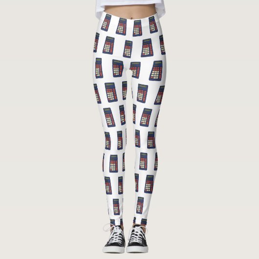 80's 90's Rekenmachine Wiskunde School Nostalgie Leggings (Voorkant)