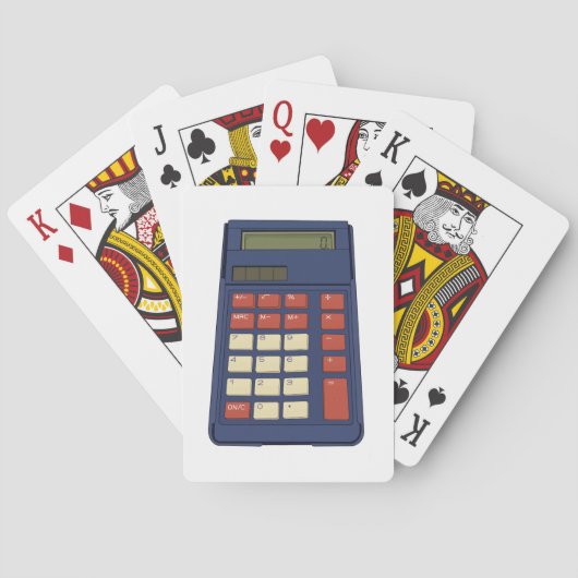 80's 90's Rekenmachine Wiskunde School Nostalgie Pokerkaarten (Achterkant)