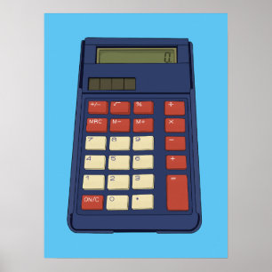 80's 90's Rekenmachine Wiskunde School Nostalgie Poster