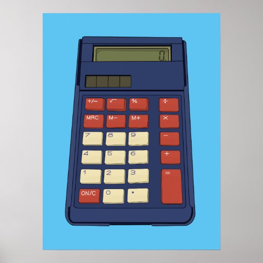 80's 90's Rekenmachine Wiskunde School Nostalgie Poster (Voorkant)