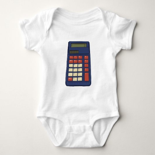 80's 90's Rekenmachine Wiskunde School Nostalgie Romper (Voorkant)