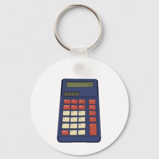 80's 90's Rekenmachine Wiskunde School Nostalgie Sleutelhanger (Voorkant)
