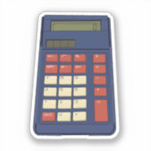 80's 90's Rekenmachine Wiskunde School Nostalgie Sticker (Voorkant)