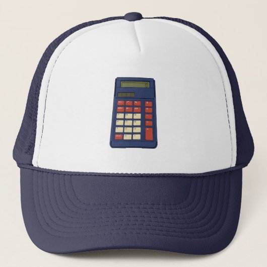 80's 90's Rekenmachine Wiskunde School Nostalgie Trucker Pet (Voorkant)