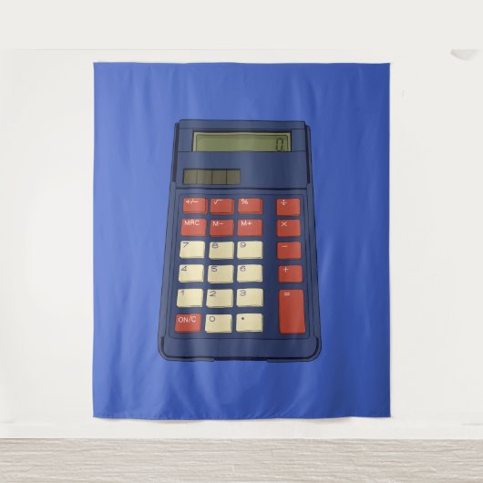 80's 90's Rekenmachine Wiskunde School Nostalgie Wandkleed (Voorkant)