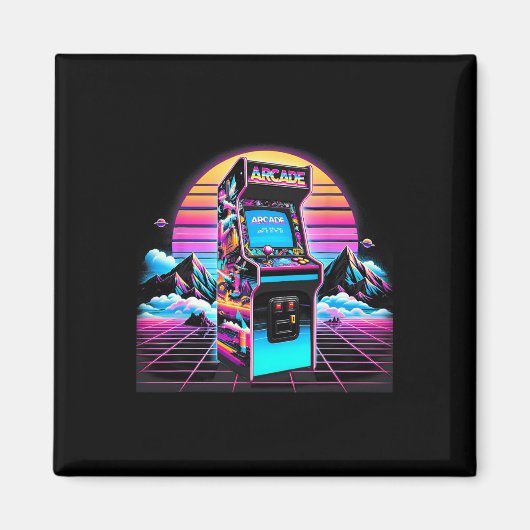 80s 90s  Retro Arcade Videospel Oude School Magneet (Voorkant)