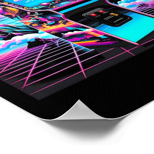 80s 90s Retro Arcade Videospel Oude School Poster (Hoek)