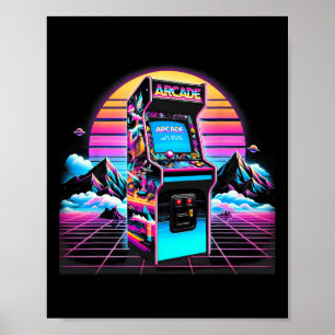 80s 90s Retro Arcade Videospel Oude School Poster