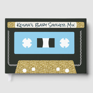 80s 90s Retro Cassette Tape Guest Book | Baby Blue Gastenboek