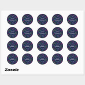 80s 90s Retro Neon Memphis Patroon Verjaardag  Ronde Sticker (Vel)