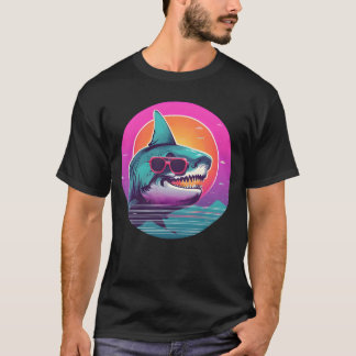 80s 90s stijl retro haaienliefhebbers familie t-shirt