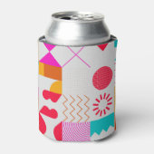 80s-90s Trendy geometrische achtergrond Blikjeskoeler (Blikje Voorkant)