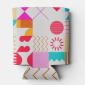 80s-90s Trendy geometrische achtergrond Blikjeskoeler (Achterkant)