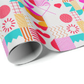 80s-90s Trendy geometrische achtergrond Cadeaupapier (Rol Hoek)