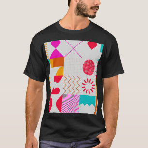 80s-90s Trendy geometrische achtergrond T-shirt