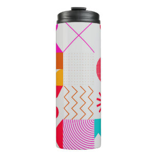80s-90s Trendy geometrische achtergrond Thermosbeker