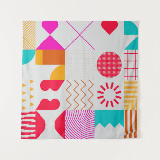 80s-90s Trendy geometrische achtergrond Wandkleed