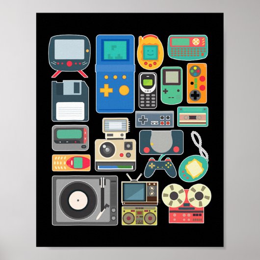 80s 90s Videogame Retro  Clic Arcade Poster (Voorkant)