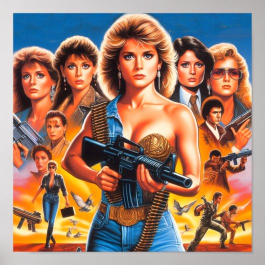 80s actie meisjes poster (Voorkant)