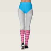 80's Aerobe Workout Leotard en Legwarmers Wit Leggings (Achterkant)