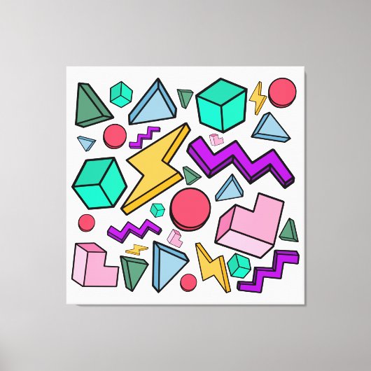 80s Aesthetic Vintage Retro Canvas Afdruk (Voorkant)