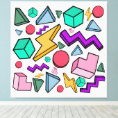80s Aesthetic Vintage Retro Canvas Afdruk (Insitu (Houten vloer))
