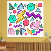 80s Aesthetic Vintage Retro Canvas Afdruk (Insitu (Woonkamer))