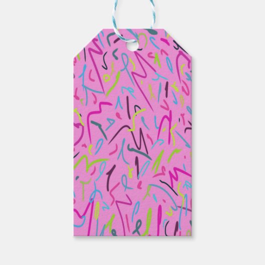 80s afdrukken in roze cadeaulabel (Voorkant)