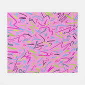 80s afdrukken in roze fleece deken (Voorkant (Horizontaal))