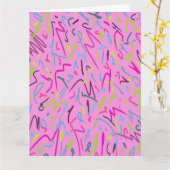 80s  afdrukken in roze kaart (Gele Bloem)