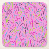 80s  afdrukken in roze kartonnen onderzetters (Voorkant)