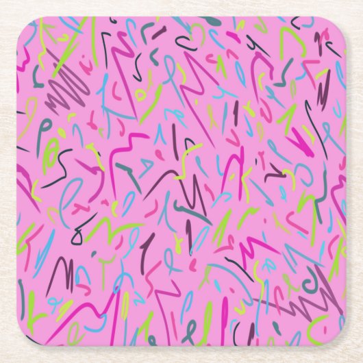 80s  afdrukken in roze kartonnen onderzetters (Voorkant)