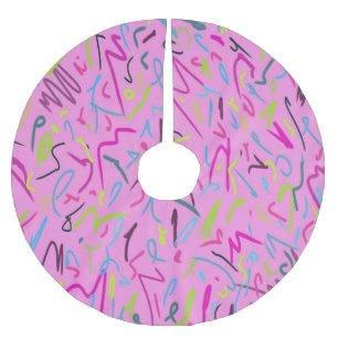 80s  afdrukken in roze kerstboom rok