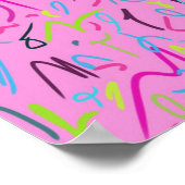 80s  afdrukken in roze poster (Hoek)