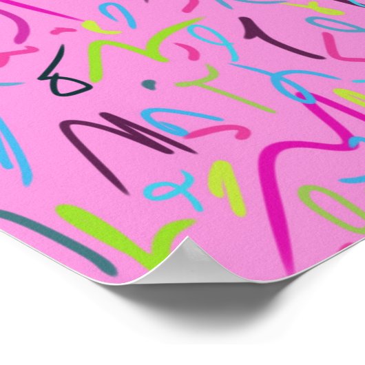 80s  afdrukken in roze poster (Hoek)