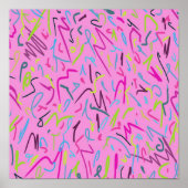 80s  afdrukken in roze poster (Voorkant)