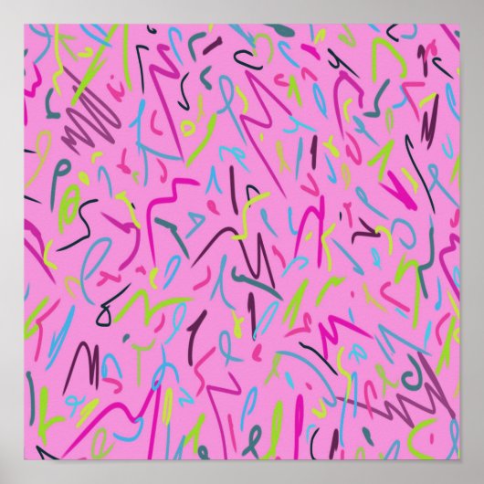 80s  afdrukken in roze poster (Voorkant)