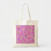 80s  afdrukken in roze tote bag (Voorkant)