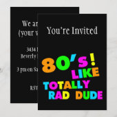 '80's als Rad Man Neon' Kaart (Voorkant / Achterkant)