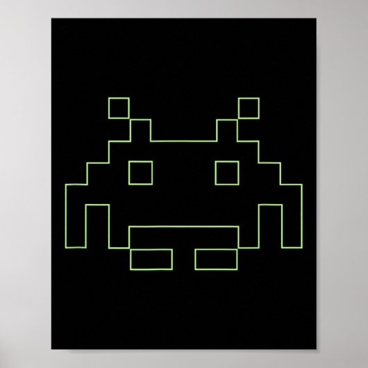 80s Arcade Game Retro Space Alien Invaders Gamer Poster (Voorkant)
