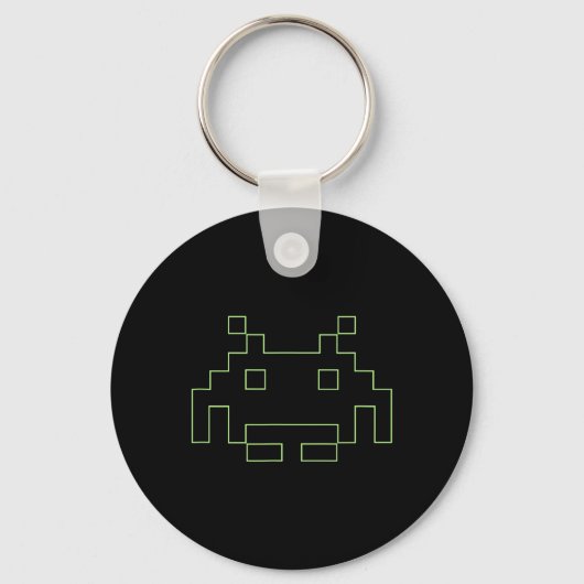 80s Arcade Game Retro Space Alien Invaders Gamer Sleutelhanger (Voorkant)