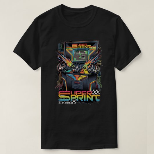80s Arcade Super Sprint T-shirt (Design voorkant)