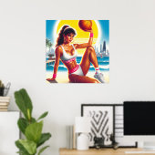 80s Athletic Girl Poster (Thuiskantoor)