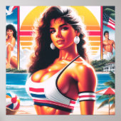 80s Athletic Summer Girl Poster (Voorkant)