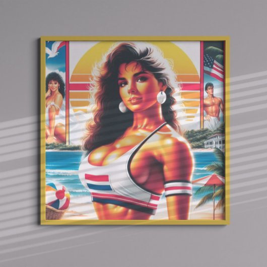 80s Athletic Summer Girl Poster
