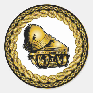 "80's Baby-Johnny 5" Sticker. Ronde Sticker