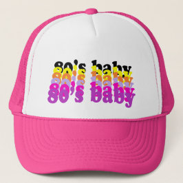 80's Baby Retro Groovy Design Proud 80s Gen X Trucker Pet