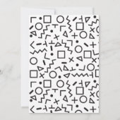 '80's Black White Retro Shapes Birthday Party' (Zw Kaart (Achterkant)